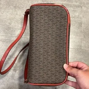 Michael Kors signature Rhea Zip monogram logo stripes brown red snakeskin Michael Kors | Bags | Michael Kors Signature Rhea Zip  main image 2